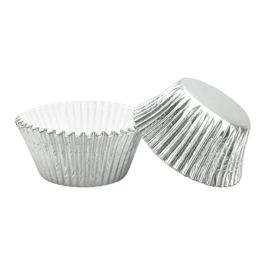 Gun Metal Large Foil Cupcake Cases - 25 Pieces