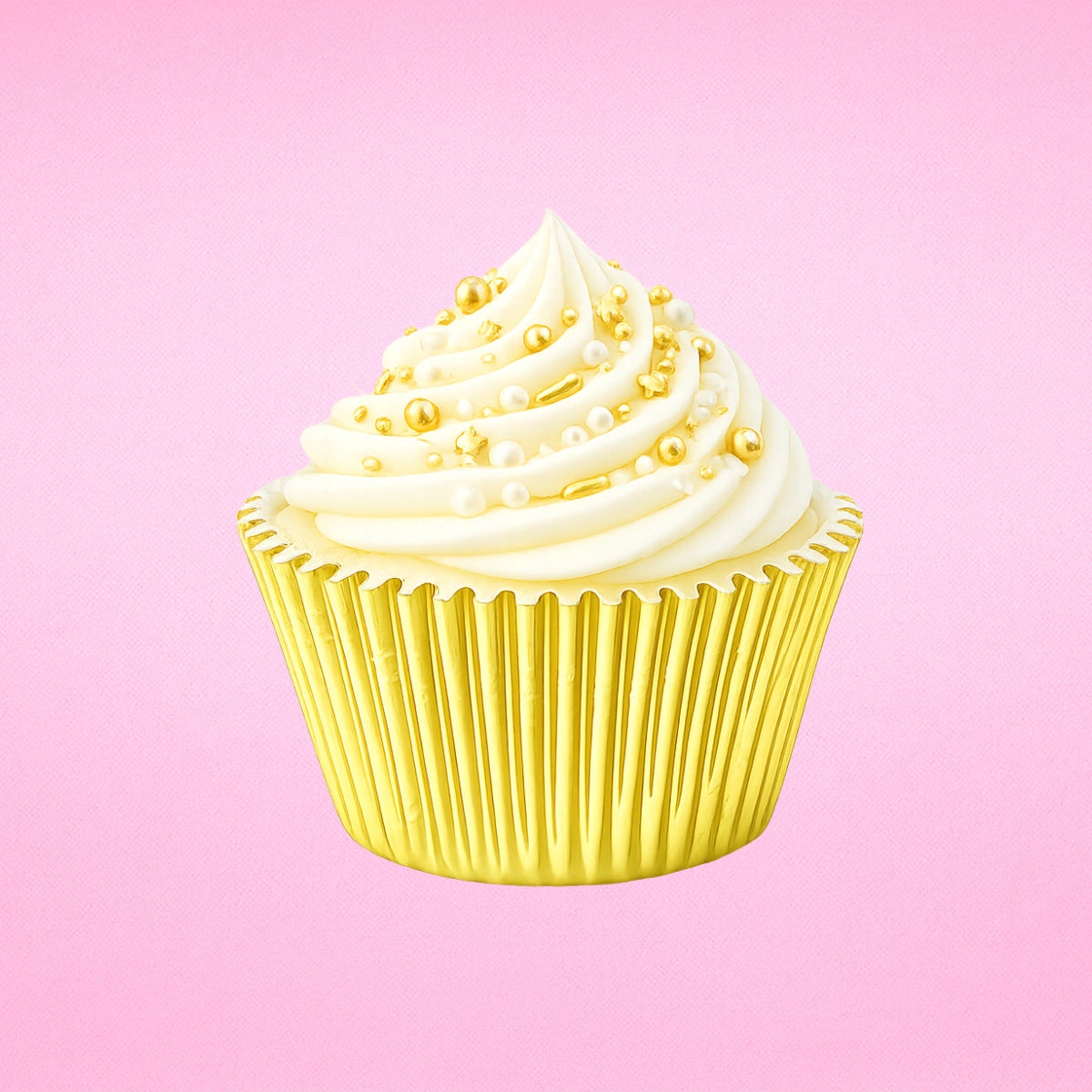 Light Gold Large Foil Cupcake Cases - 25 Pieces