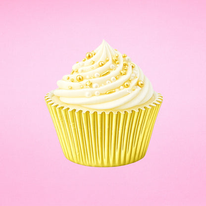 Light Gold Large Foil Cupcake Cases - 25 Pieces