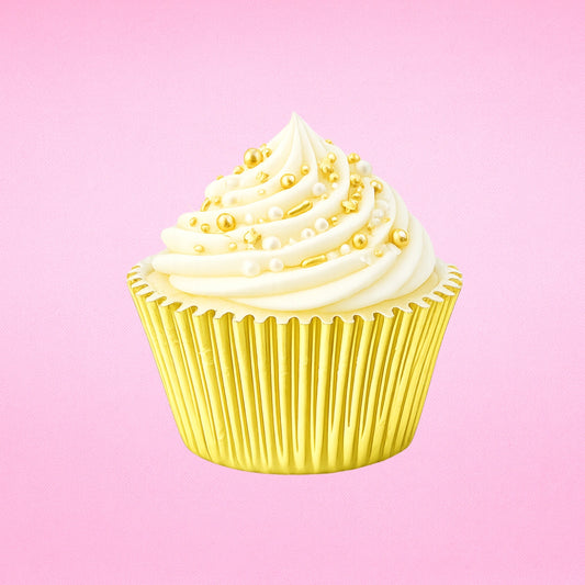 Light Gold Large Foil Cupcake Cases - 25 Pieces