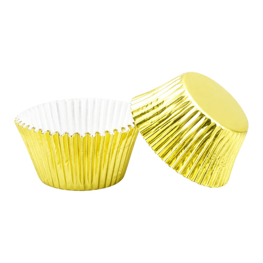 Light Gold Large Foil Cupcake Cases - 25 Pieces