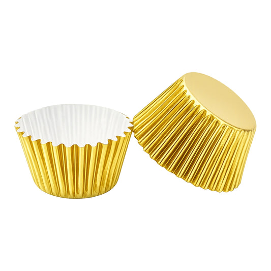 Antique Gold Mini 25mm Foil Cupcake Cases - 50 Pieces