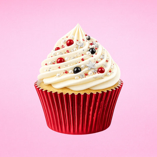 Burgundy Large Foil Cupcake Cases - 25 Pieces