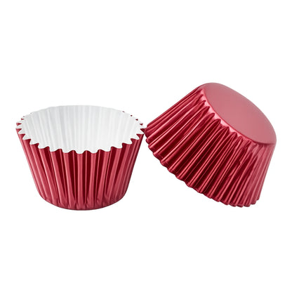 Burgundy Mini 25mm Foil Cupcake Cases - 50 Pieces