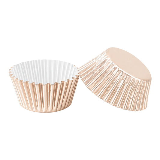 Rose Gold Mini 35mm Foil Cupcake Cases- 50 Pieces