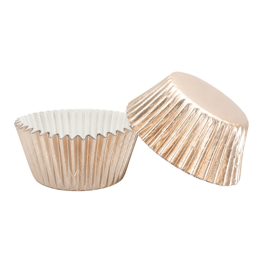 Rose Gold Large Foil Cupcake Cases - 25 Pieces