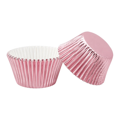Light Pink Large Foil Cupcake Cases - 25 Pieces