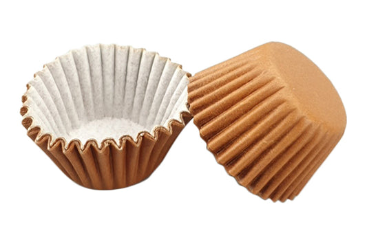 Brown Mini Grease-Proof Cupcake Cases 25mm (50 Pack) - Gateau Art