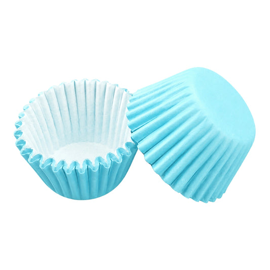 Light Blue Mini 25mm Grease-Proof Cupcake Cases - 50 Pieces - Cupcake Case
