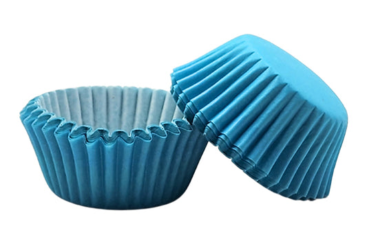 Light Blue Mini Grease-Proof Cupcake Cases 35mm (50 Pack) - Gateau Art