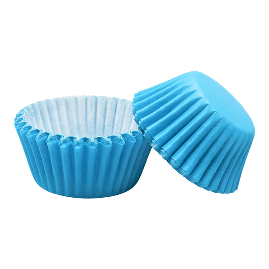 Light Blue Mini 35mm Grease-Proof Cupcake Cases - 50 Pieces - Cupcake Case