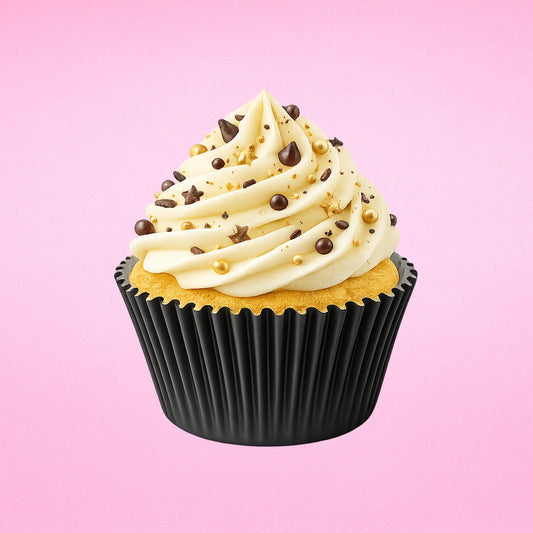 Black Large Grease-Proof Cupcake Cases - 50 Pieces - Cupcake Case