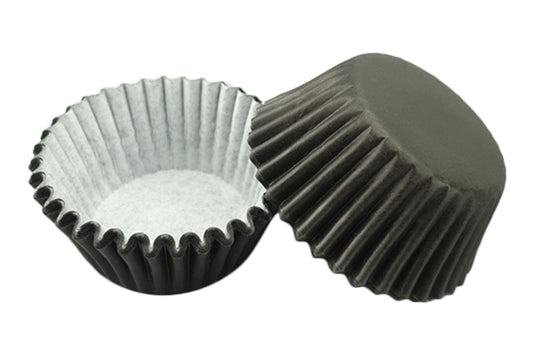 Black Mini Grease-Proof Cupcake Cases 35mm (50 Pack) - Gateau Art