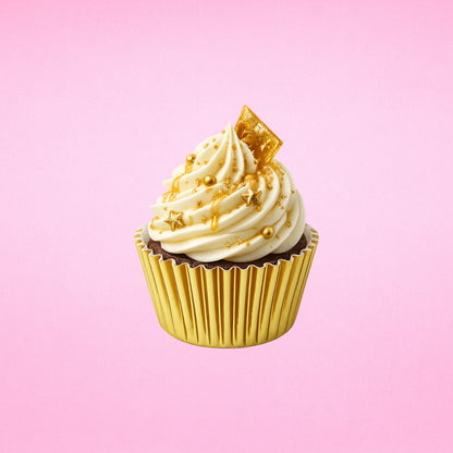 Light Gold Mini 2.5cm Base - 500Pieces Foil Baking Bulk Cupcake Cases Liner