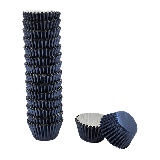 Navy Blue Foil Mini Cupcake Cases 2.5cm (500 Pack) - Iconic Cake Art