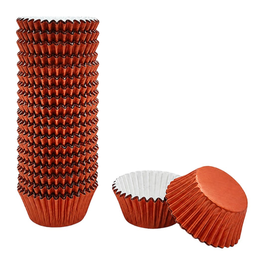 Orange Foil Mini Cupcake Cases 3.5cm (500 Pack) - Iconic Cake Art