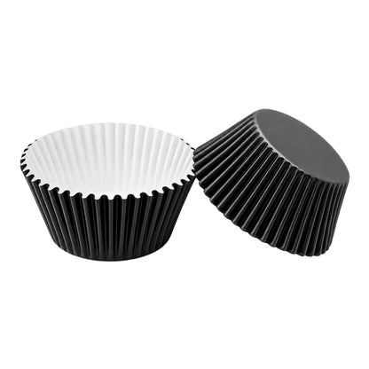 Black Large Foil Baking Cups (250 Pack) - Cupcake Cases
