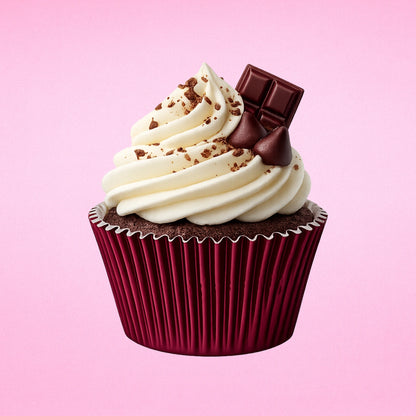 Burgundy Large Foil - 250Pieces Plain Baking Cupcake Bulk Cup Cake Case
