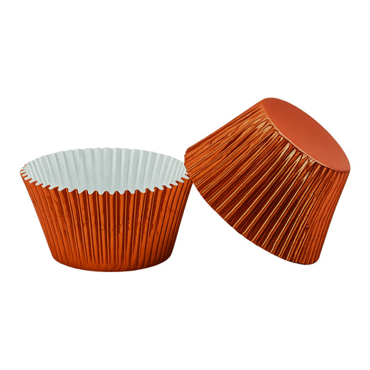 Orange Large Foil - 250Pieces Plain Baking Cupcake Bulk Cup Cake Case