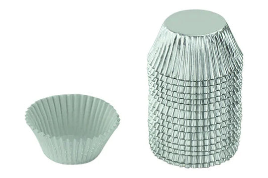 Silver Large Plain Baking Cupcake Bulk Cup Cake Case (250 Pack) - Iconic Cake Art