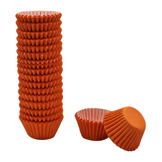 Orange Paper Mini Cupcake Cases 2.5cm (500 Pack) - Iconic Cake Art