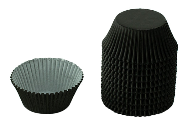 Black × 3.2cm Greaseproof Baking Cupcake Cases 5cm (250 Pack) - Gateau Art