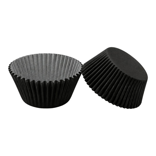 Black 250Pc Greaseproof Baking Cupcake Cases - 5X3.2cm