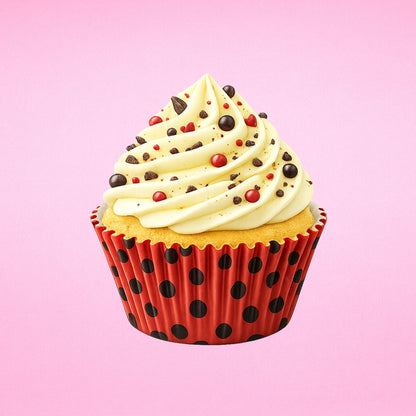 50mmx Lady Bug Greaseproof Cupcake Cases 35mm (250 Pack) - Iconic Cake Art