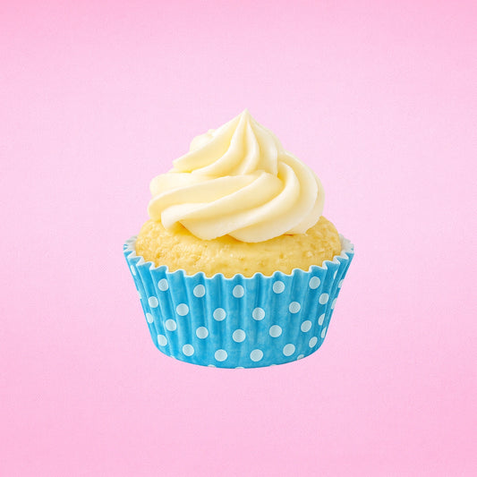 White Blue and Polka Greaseproof Mini Cupcake Cases 35mm - Iconic Cake Art