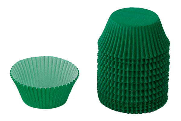 Dark Green × 3.2cm Greaseproof Baking Cupcake Cases 5cm (250 Pack) - Gateau Art
