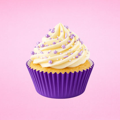 Purple 250Pc Greaseproof Baking Cupcake Cases - 5X3.2cm