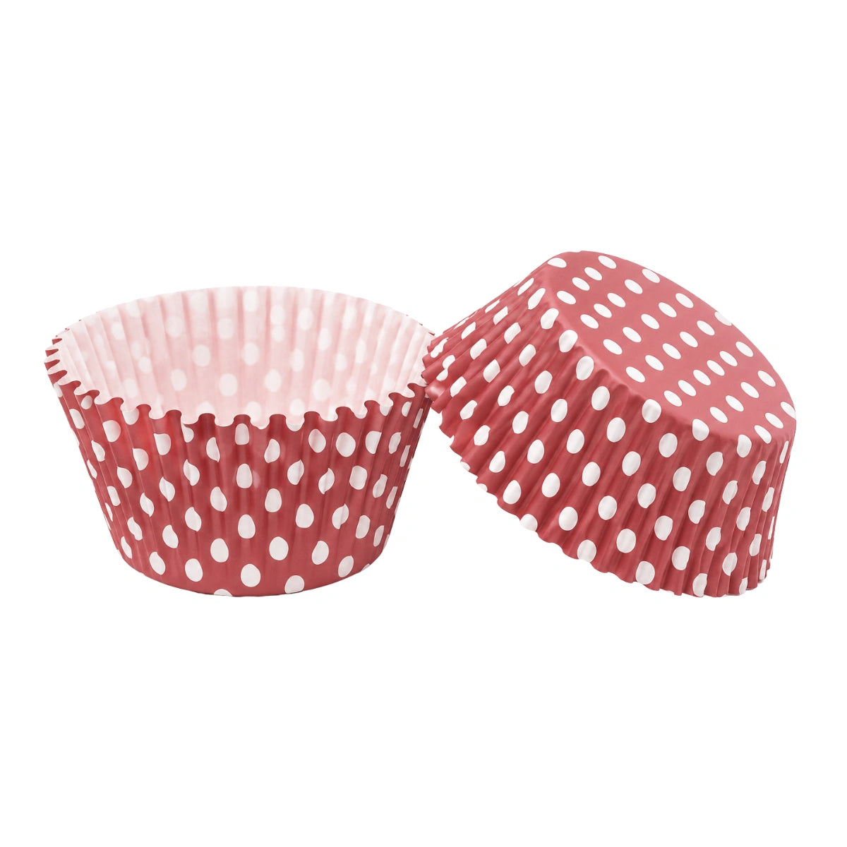 250 pcs 50mm x 35mm Pink And White Polka GreaseproofCupcake Cases - Iconic Cake Art