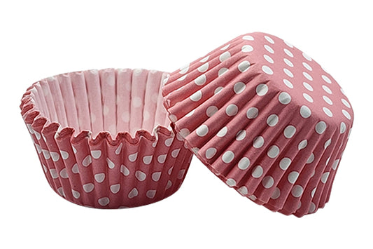 White Pink and Polka Greaseproof Mini Cupcake Cases 35mm - Iconic Cake Art