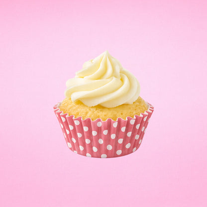 White Pink and Polka Greaseproof Mini Cupcake Cases 35mm - Iconic Cake Art