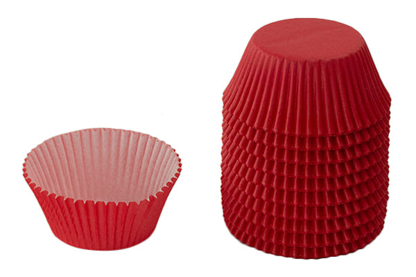 Red 5cm x 3.2cm - Greaseproof Baking Cupcake Cases (250 Pack) - Gateau Art