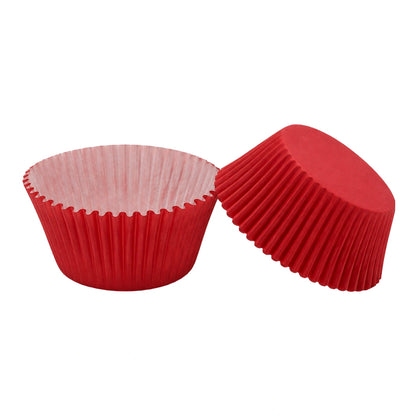 Red 250Pc Greaseproof Baking Cupcake Cases - 5X3.2cm
