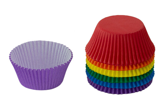 Rainbow × 3.2cm Greaseproof Baking Cupcake Cases 5cm (250 Pack) - Gateau Art