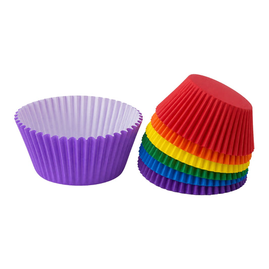 Rainbow 250Pc Greaseproof Baking Cupcake Cases - 5X3.2cm