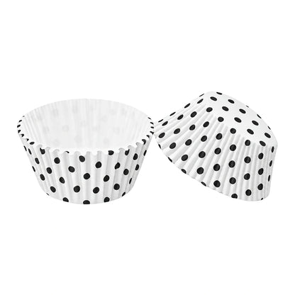 White And Black Polka Dot Cupcake Cases - 250Pce Greaseproof Baking Cups