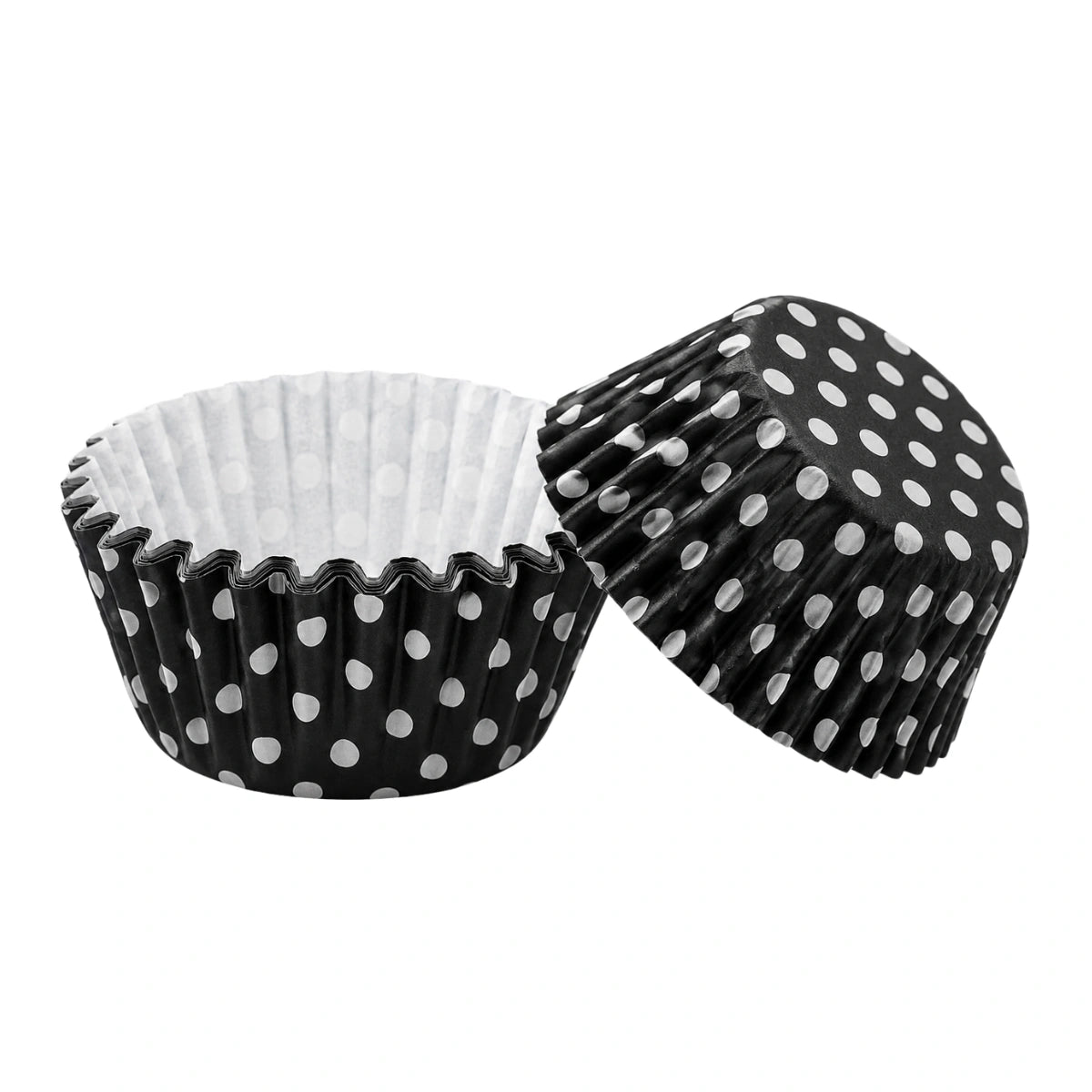 Black and White Polka Greaseproof Mini Cupcake Cases 35mm - Iconic Cake Art