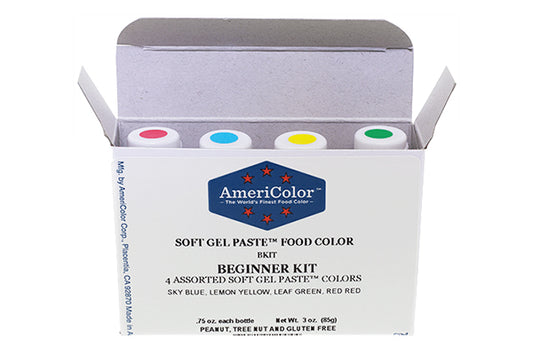 Soft Gel Paste 4 Colour Beginner Kit 0.75oz - Americolor