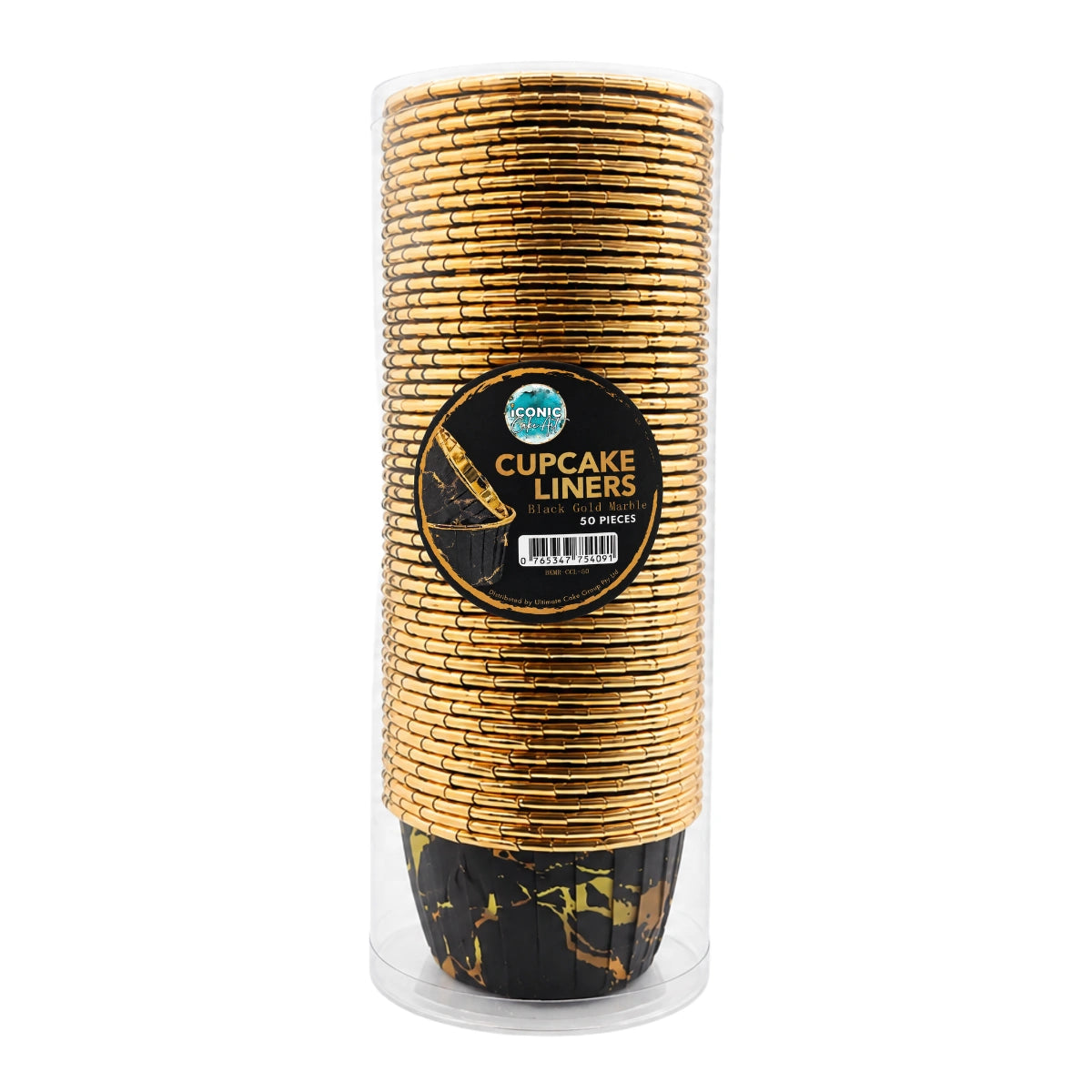 Black Gold Marble - Metallic Cupcake Liners - 50Pcs