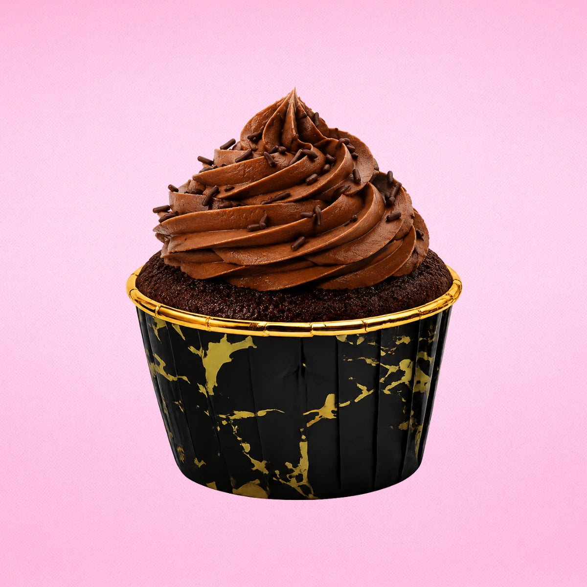 Black Gold Marble - Metallic Cupcake Liners - 50Pcs