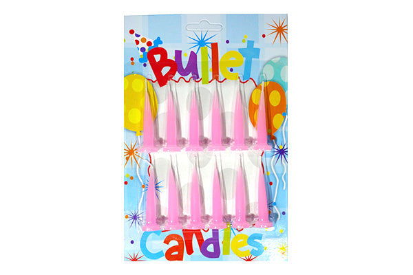 Pink Baby Bullet Candles (12 Pack) - Gateau Art