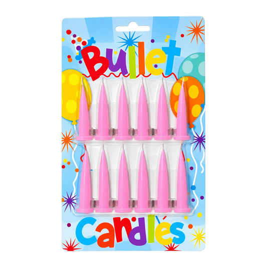 Pink Baby Bullet Candles (12 Pack) - Gateau Art
