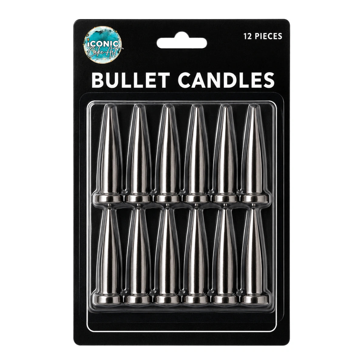 Black Bullet Candles (12 Pack) - Gateau Art