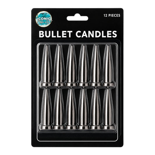 Black Bullet Candles (12 Pack) - Gateau Art