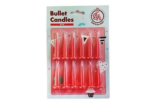 Red Bullet Candles (12 Pack) - Gateau Art