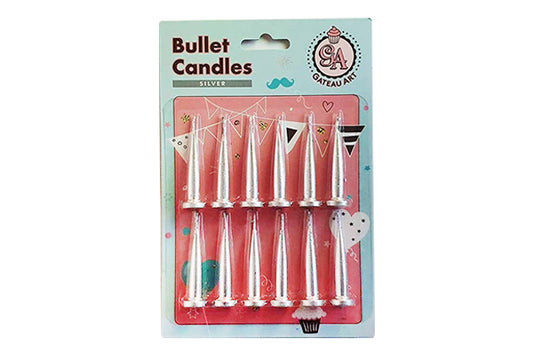 Silver Bullet Candles (12 Pack) - Gateau Art