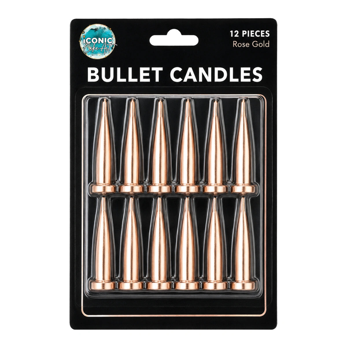 Rose Gold Bullet Candles (12 Pack) - Gateau Art